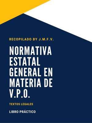 cover image of NORMATIVA ESTATAL GENERAL EN MATERIA DE V.P.O.